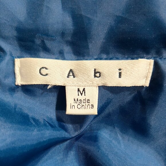 Cabi 914 Poseidon Teal Blue Quilted Zip Puffer Jacket Drawstring Pockets - Picture 8 of 9